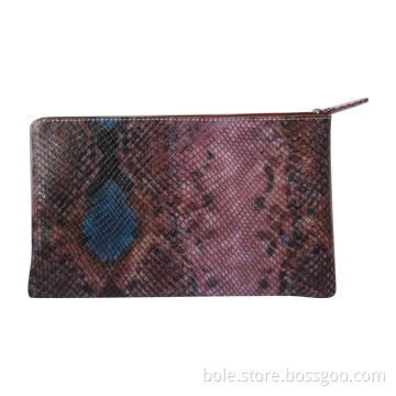 PVC Cosmetic Bag with Snake Pattern, Nylon Zipper with Puller for Closure